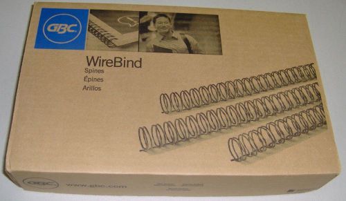 Unopened Case GBC 9775008 WireBind Spines 1/4 &#034; Dia. 40 Sheet Cap. Black 100/Box