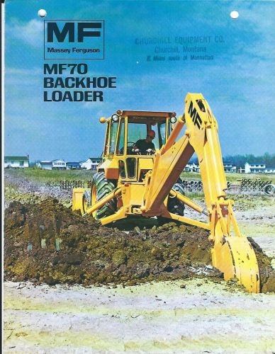 Equipment Brochure - Massey Ferguson - MF 70 - Backhoe Loader - c1973 (E2486)