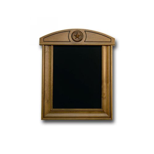 Chalkboard with Texas Star Hand Carved Solid Alder Wood Nutmeg Finish
