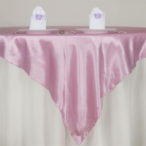 72&#034; x 72&#034; Pink Satin Overlays