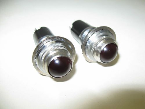 (2) Vintage DIALCO Red Frosted Panel Mount Indicator Lights with 130V Bulbs