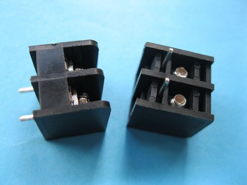 50 pcs Black 2 pin 6.35mm Screw Terminal Block Connector Barrier Type DC29B