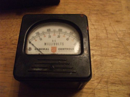 Vintage General Controls D.C. Millivolts meter in case with wires