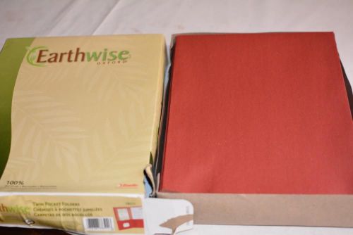 LOt 39 Earthwise Oxford 100% Recycled Paper Twin Pocket Folders -Red