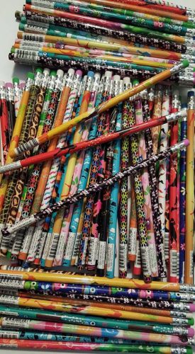 20 WOOD PENCILS with erasers imprinted assorted logos lot school