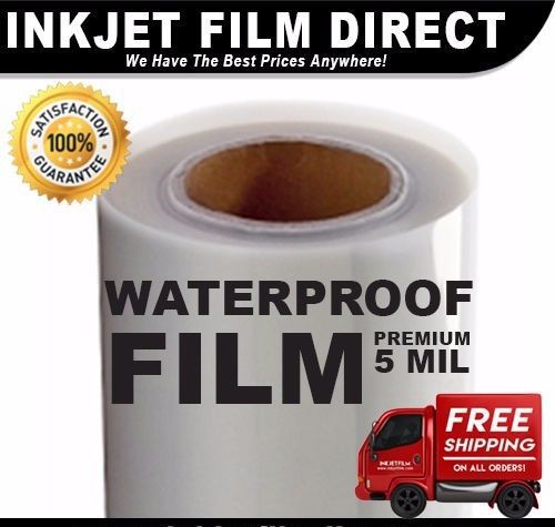 5 mil - waterproof inkjet film transparency 36&#034; x 100&#039; 1-roll for sale