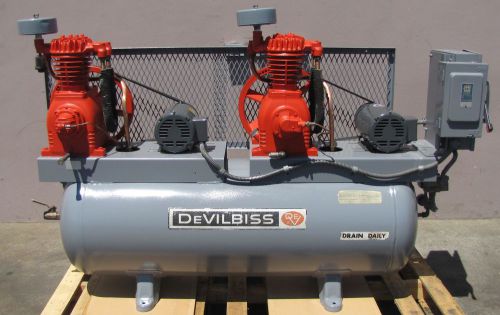 Devilbiss dual head air compressor 4hp with 80 gallon tank for sale
