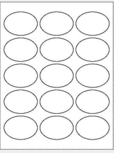 5 Sheets  2.5&#034; X 1.75&#034; Oval Label Sheets White 15/Sheet