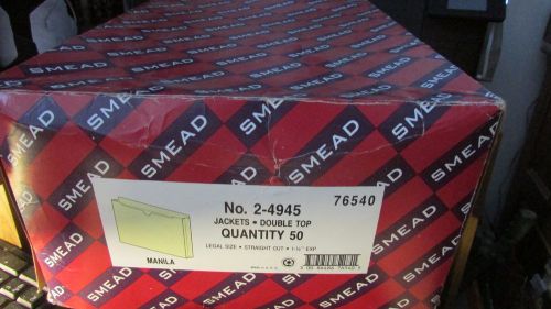 50 Smead Double Top Jackets Legal Size Straight Cut 1 1/2&#039;&#039; Manila Filing Office