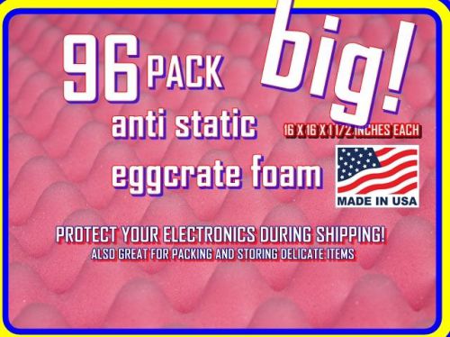 BIG! 96 pack 16x16&#034;  ANTI-STATIC eggcrate packing foam for shipping electronics