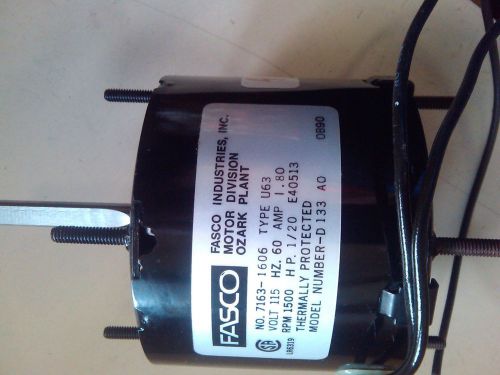 Fasco D133 3.3&#034; Motor 1/20 HP 1500 RPM 115 Volts CCW Rotation shaft end.