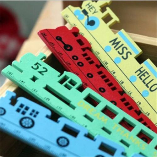 Fd2417 retro train style wooden ruler stationery wood ruler scale ruler ~1pc~ ? for sale