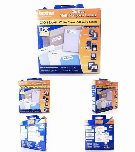 Brother die cut multi-purpose labels .66&#034;x2.1&#034; 400/roll adhesive paper chop for sale