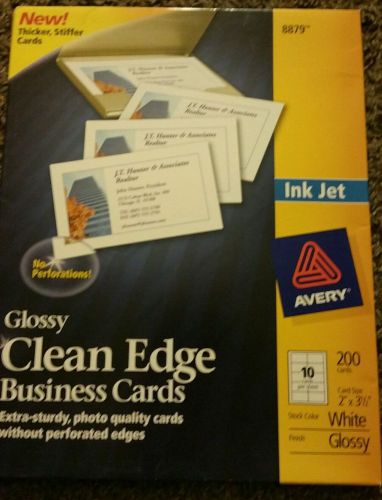 Avery 8873 Business Cards For Inkjet Printers, Glossy, 2&#034;x3-1/2&#034;, 200/PK, White