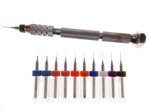 10pc .2mm  .25 .3mm .35 .4mm .45 .5mm 3d printer clogged nozzle bits pin vise for sale