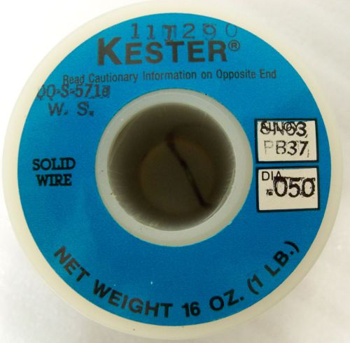 Kester Solder SN63/PB37 0.050&#034; Solid Wire 1lb roll