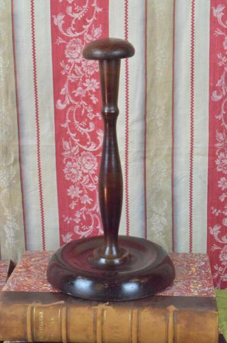 Handsome Antique French Mahogany Turned Wood Hat / Millinery Stand, C1900 - S036
