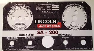 Lincoln Arc Welder SA-200 Black On Water Drops Control Plate,Part # L-5171