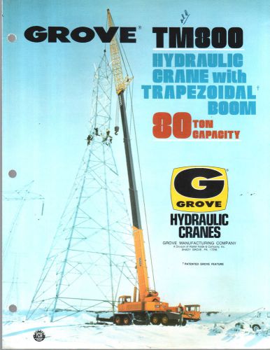 1973 GROVE TM800 80 TON CRANE BOOM CONSTRUCTION EQUIPMENT BROCHURE