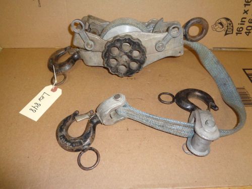 Little Mule Web Strap Hoist Lineman Come-a-Long  with Hooks LEV848