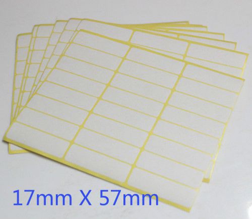 15x24pcs white paper selfadhesive sticker label rectangle blank 57x17mm matte for sale