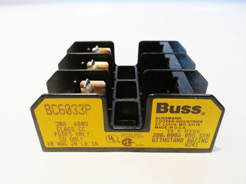 New buss bc6033p tron fuse blocks bussmann cooper usa 30 amp class cc for sale
