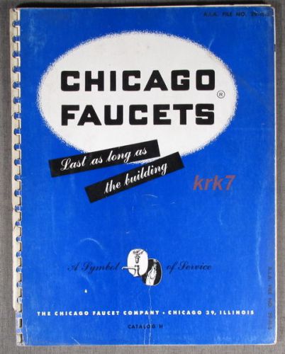 Chicago Faucets - 1950 Product Catalog H - w/ Price List