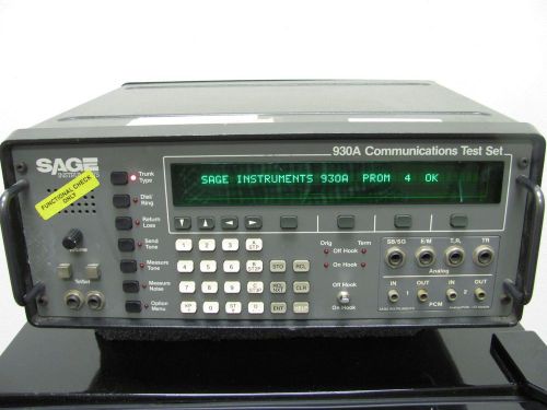 SAGE 930A COMMUNICATIONS TEST SET  (115VAC INPUT ONLY) TESTED