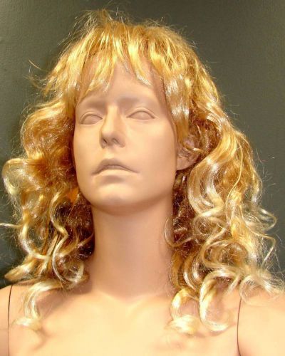 sitting female mannequin farrah fawcett, one of a kind without make up