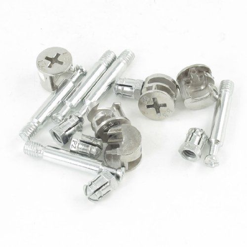 Amico 5 sets furniture connector 0.55&#034; dia cam fittings pre-inserted nuts dowels for sale