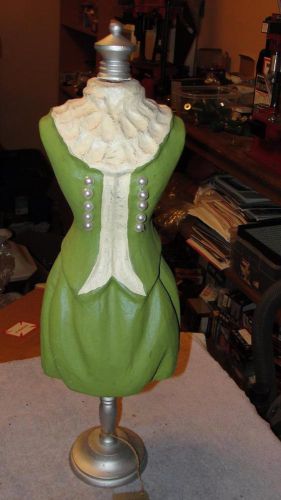 26&#034; Tall Papier Mache Dress Form on Wood Stand Hand Made &amp; Painted