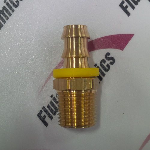 Push Lock Hose Brass Fitting - 8 Hose 1/2 PLH X 3/8 MPT