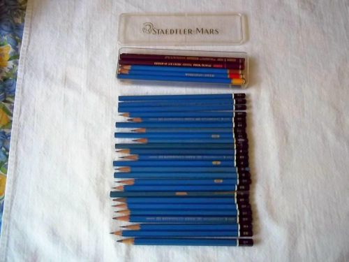 lot of about 36 Lumograph Staedtler Mars Wood Pencils mix of various # Drawing
