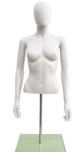Mn-246 white plastic female upper torso countertop form w/ removable head for sale