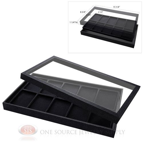 (1) Acrylic Top Display Case &amp; (1) 10 Compartmented Black  Insert Organizer