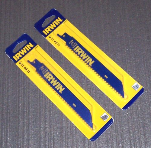 2 ea.1-pack (2 Blades). Irwin 372606 6&#034; 6-TPI Wood Cutting Reciprocating Blades