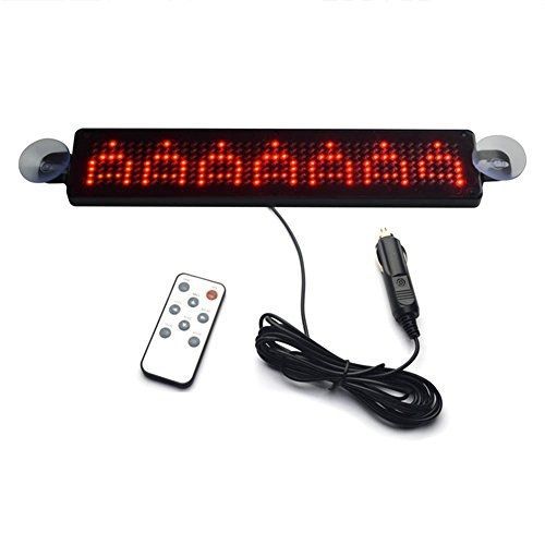 Koolertron Red 12V Car LED Programmable Message Sign Scrolling Display Board