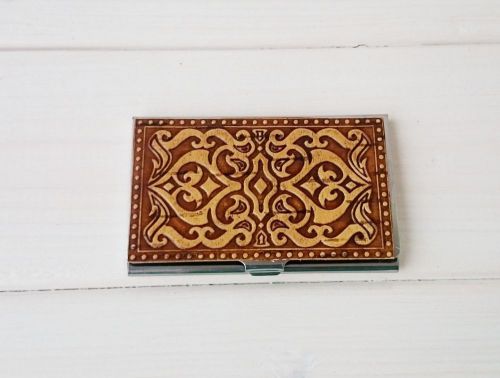 Business card holder personalized gift for colleagues handmade gift gift for him for sale