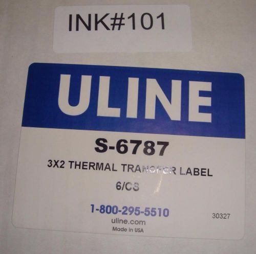 ULINE 1 CASE 3 x 2&#034; Industrial Thermal Transfer Labels 6 ROLLS 2750 PER S-6787