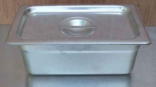 Restaurant Equipment Bar Supplies POLAR WARE 1/4 STAINLESS STEAM PAN WITH LID
