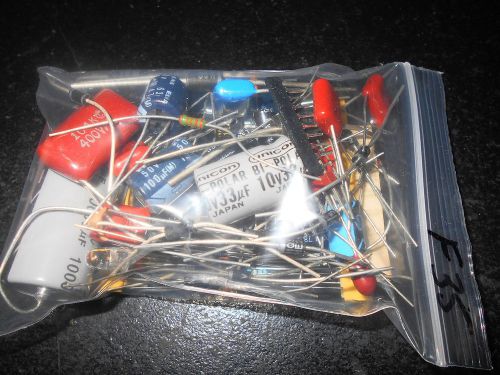 Lot of mixed electronic component parts plug ic capacitor resistor grab bag f35 for sale