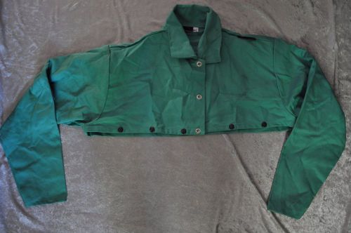 Tillman 6221 9 oz. Green Westex FR-7A Cotton Cape Sleeve, Size XL Welding Shirt