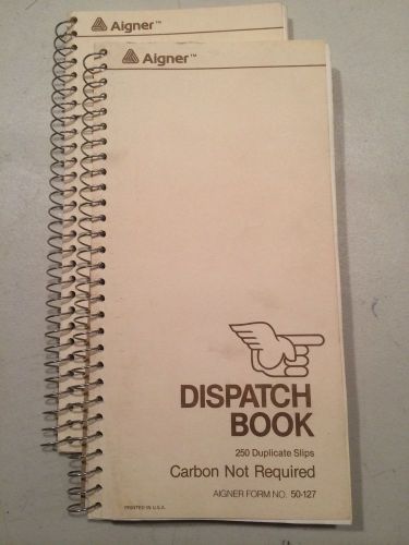 (2) Aigner 50-127 Dispatch Book 250 Duplicates Per Book Carbon Not Required