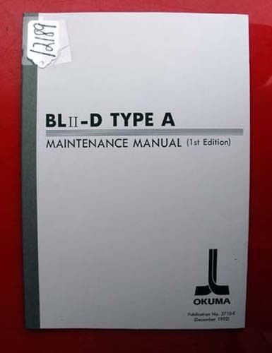 Okuma ML II-D Type A Maintenance Manual:  3710-E (Inv.12189)