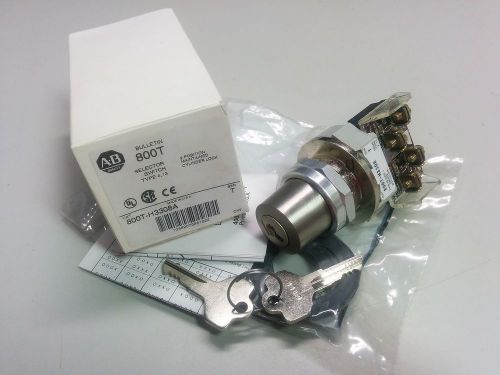 Allen bradley 800t-h3308a cylinder lock selector switch 2 pos maint. ser t nib for sale
