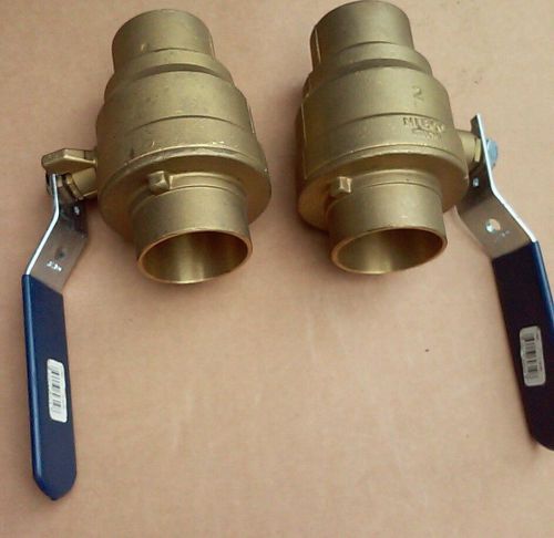 Lot of 2 nibco s fp600 brass full port ball valve, 1 1/2&#034; 600cwp sweat for sale