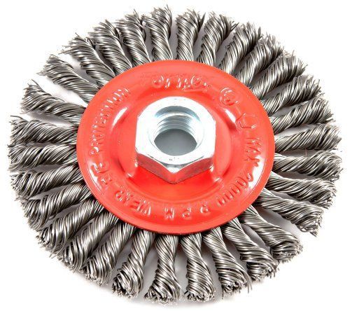 Forney 72760 wire wheel brush, stringer bead twist with 5/8-inch-11 threaded for sale
