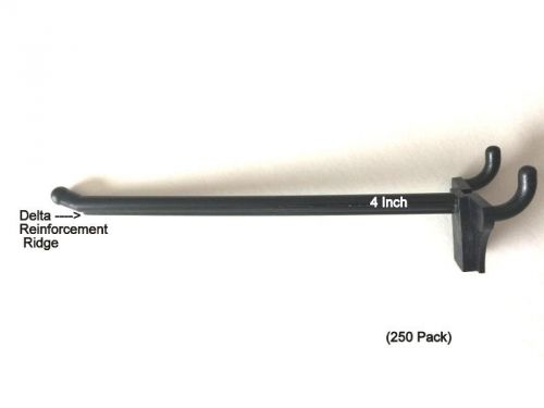 (250 pack) 4 inch black plastic peg kit. garage shelf hanger pegboard hooks usa for sale