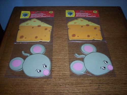 NEW Lot of Two Packages Paper Cut Outs Mouse Cheese Classroom Lots of Uses!