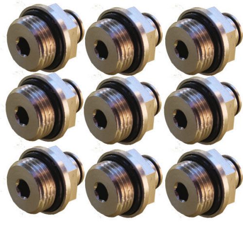 9pcs Push Fitting 1 Touch Connector METRIC-PMPC-G-06-G02  BSPP 4mm Tube x G1/4&#034;